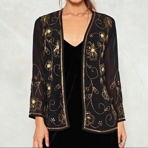 Nasty Gal Embellished Sheer Jacket Kimono